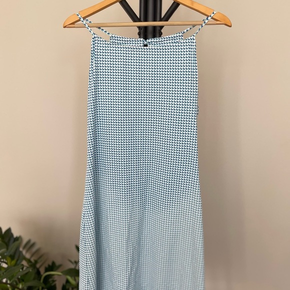 J. McLaughlin Dress Womens Sz Scatalina cloth‎ Built In Bra Halter Nylon Blue - Picture 7 of 10